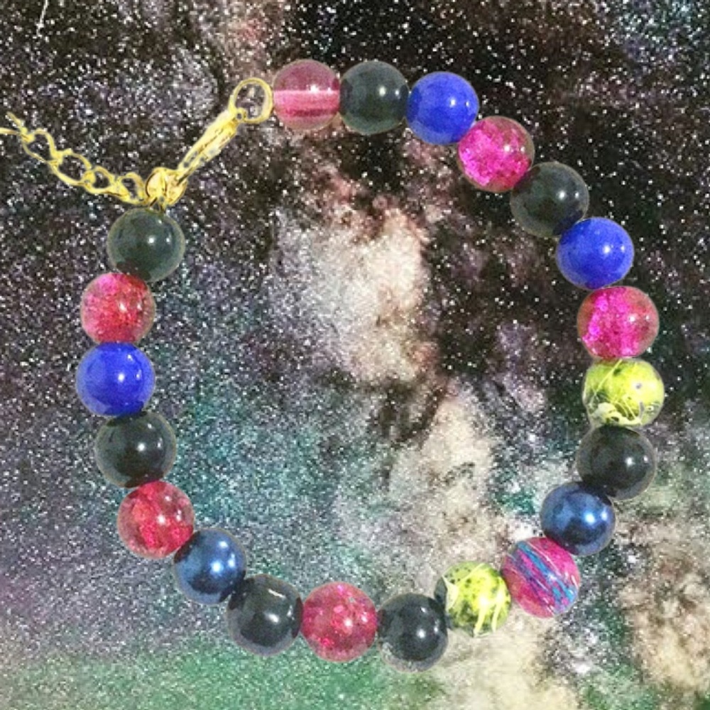 Star Nebula Galaxy Beaded Bracelet